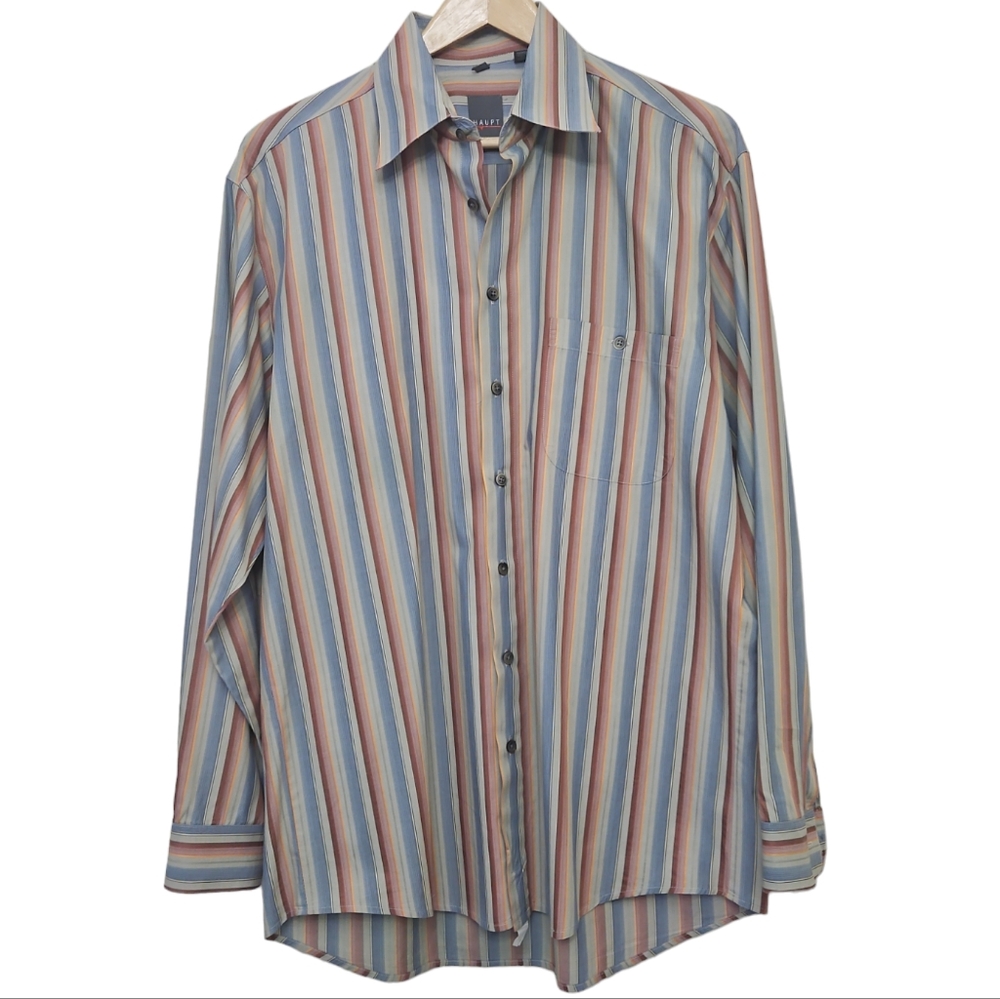 Haupt Cotton Striped Dress Shirt Size Medium